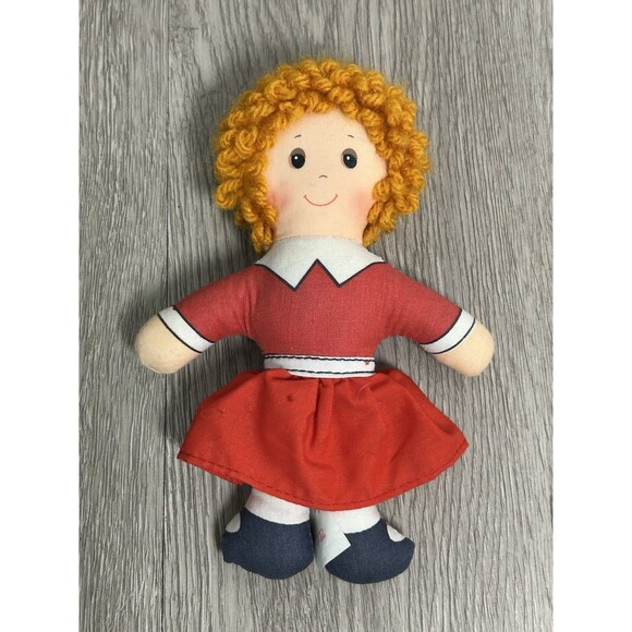 Vintage Knickerbocker Little Orphan Annie Rag Doll Stuffed Toy 6” - Picture 1 of 8